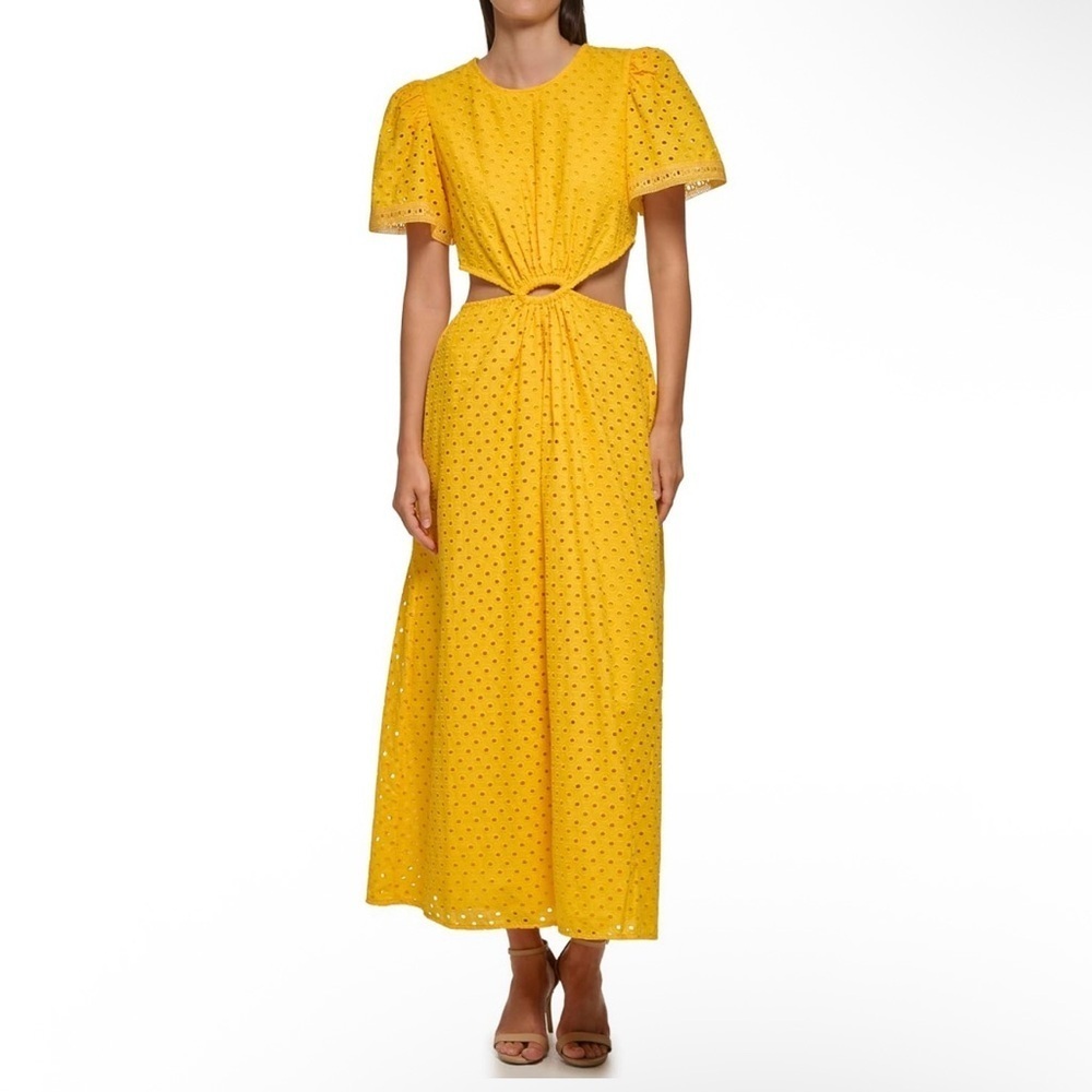 Karl Lagerfeld Yellow Cutout Maxi Dress